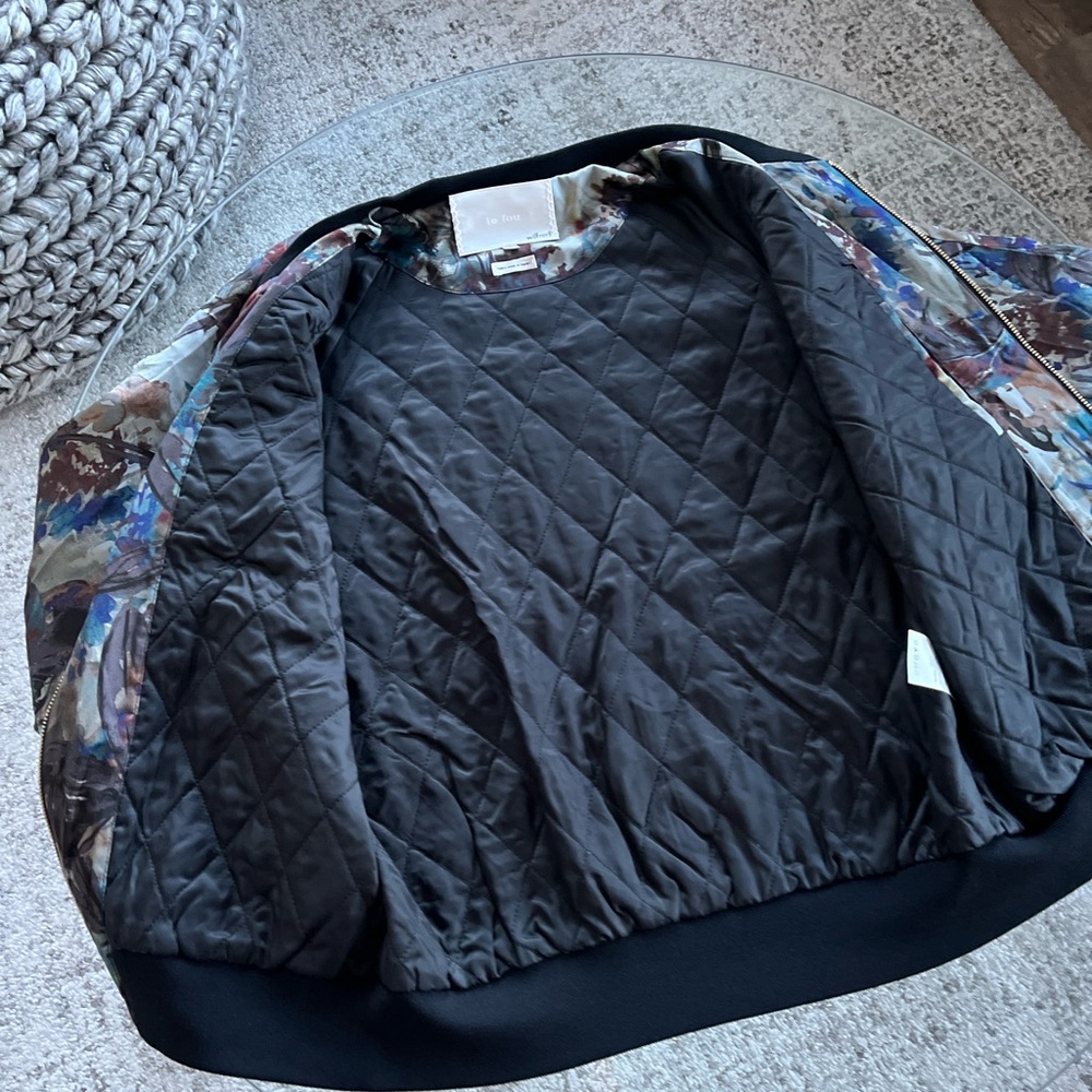 Le Fou Wilfred Multicolor Floral Bomber Jacket Sz M - Picture 10 of 12
